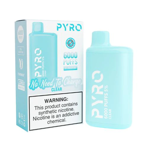 PYRO 6000 - DISPOSABLE VAPE DEVICE - CLEAR