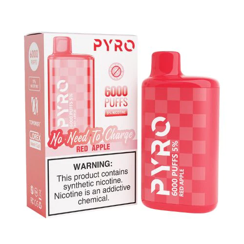 PYRO 6000 - DISPOSABLE VAPE DEVICE - RED APPLE PYRO 6000 - DISPOSABLE VAPE DEVICE - RED APPLE